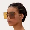 Rahmenlose Metall-Sonnenbrille, übergroße Damen-Elegante Sonnenbrille, randlos, 6 Farben, cooler Designer-Großhandel