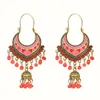 5 컬러 레트로 멀티 컬러 구슬 TASSEL DROP DANGLE EARRISS ENAMEL HOOP EARRISS를위한 집시 보석