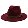 Seioum Cappello in feltro speciale Uomo Cappelli Fedora con cintura Donna Cappellino Trilby vintage Fedora in lana Cappello caldo jazz Chapeau Femme feutre D19011102