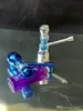 New metal pipe Wholesale Glass bongs Oil Burner Glass Water Pipes Oil Rigs Smoking Free