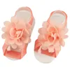 Bébé fille fleur sandales pieds nus fleur cravates infantile filles enfants premier marcheur chaussures en mousseline de soie fleur sandales photographie accessoires