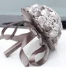 Cream Crystals Pearls Bouquets Wedding Satin Bridesmaids Hand Holding Wedding Decoration Artificial Bridal Bouquet 2020 Charm