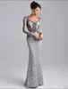 2020 Ny ankomst Långärmad Lace Aftonklänningar Mermaid Luxury Beading Prom-kappor 2020 Nyaste Robe de Soiree BC1709