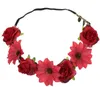 Moda Boho Kobiety Dziewczyna Party Wedding Flower Wieniec Korona Pałąk Kwiatowy Girlandy Heat Head Band Beach Party GB618