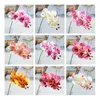 Plástico Curto Curto Orquídea Flor Simulação 3D Phalaenopsis para Casamento Home Showcase Decorativo Flores Artificiais