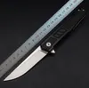 Promotion 2 Handle Colors Ball Bearing Flipper Fold Knife D2 Satin Blade Fast Open Survival Folding Knives