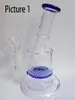 Nouveau design avec percolateur nid d'abeille Perc tuyau d'eau en verre à deux fonctions bongs à col plié bubber avec bol