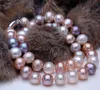 Fast Fine Pearls Jewelry 910 mm round natural multicolor south sea pearl necklace 18 quot6305820