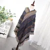 2019 Inverno Mulheres Cashmere xaile Poncho com borla Lenços étnico Vintage Quente Cardigan Capes Wraps Xaile