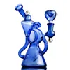 Bong Water Pipe Glass Pipes Recycler Oil Rig with 14mm Bowl for Smoking Hookahs Bubbles Heady Shisha Dab Rigs