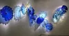 Ocean Blue Series Wall Lamps New Style Hand Blown Art Glass 플레이트 Murano Glass 참신 조명