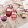 Herfst Winter Dikke Warm Womens Sokken Mooie Zoete Klassieke Kleurrijke Multi Patroon Wol Mengsels Literatuur Kunststijl Cashmere Sok