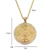 Lion Atacado-inoxidável colar de pingente cabeça de cristal de aço Hip Hop Jewelry 24inch SN138 cadeia Rope