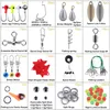 187PCS Terminal Terminal Box - Fishing Baitholder Hooks، إسقاط طلقة الأوزان، صيد السمك، شرائح غطري، برميل مزدوج برميل