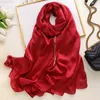 Surdimensionné musulman plaine Hijab écharpe femmes bulle en mousseline de soie écharpe bandeau châles et enveloppes solide Foulard Femme Pashmina foulards Headsc7353397