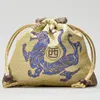 Sacchetti del regalo dei monili del piccolo unicorno del cordone Sacchetto di seta cinese del sacchetto del mostro del mestiere del drago di alta qualità sacchetto d'imballaggio 9x12 cm 10pcs / lot