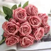 Whole Charming Artificial Silk Fabric Roses Peonies Flowers Bouquet White Pink Orange Green Red for Wedding Home el Decor4023320