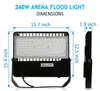 LED Flood Lights 240W - Excellent Bright LED Stadium Lights 31200Lm 1500W Outdoor Arena Stadium Lights Fixtures for BillboardGarage Garden