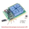 Smart Multiple DC 12V 24V 10A 315/433 MHz 4CH 4 CH Relais sans fil RF Télécommande Commutateur Récepteur + 1 2 3 4 Transmetteur T200605