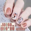 Lamemoria 14 Tips Full Wraps Nail Polish Stickers Sötdjur Mönster Självhäftande Nail Art Decals Strips Manicure Wholesale