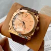 42mm Octo Finissimo 103015 102559 Schweiziska Quartz Mens Watch Rose Gold Case Brown Leather Strap Gents Sport Klockor Hello_Watch E42