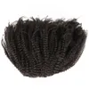 VMAE Brezilya Doğal Siyah 12 ila 26 inç 4B Afro Kinky Kıvırcık 120g Horsetail kütikül Hizalanmış Bakire Remy İnsan Saç Çizim At kuyruğu