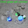 Capteurs de cendres en verre classiques pour fumer, adaptateurs de récupération de 14 à 14 mm avec bangers à quartz mâles de 4 mm et 14 mm et récipients en silicone de 5 ml