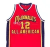 McDonald All American Dwight Howard Herhangi Numarası Adı Formalar # 12 Retro Basketbol Jersey Erkek Dikişli Özel