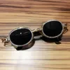 Pretection Retro Round Sunglasses Femmes Vintage Steampunk Sun Glasses Men Clean Lens Lannes de soleil Righestone 2630606