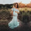 Pregnancy Fancy Dresses Mermaid Trumpet Strapless Maternity Pography Props Pregnant Women Baby Shower Dress2173174