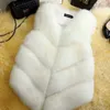 Ny Fashion Faux Fur Coat Winter Coat Women Waist Fur Gilet Kvinnors Jacka Vest för Damer