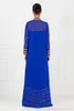 Long Sleeve Elegant Gown 2019 New Vintage Royal Blue Dubai Arabic Kaftan Muslim Formal Arabic Style Evening Dresses 212