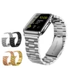 Pasek ze stali nierdzewnej do zegarka Apple 42mm 38mm seria 3 2 1 metalowy pasek do zegarka bransoletka z trzema ogniwami do serii iWatch 4 5 rozmiar 40mm 44mm