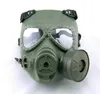 M04 Gasmask Ansiktsmask Återanvändbar skyddshjälm med enkelfläkt + PM2.5 Filter Black Green Tan