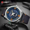 Herren Uhren Top Brand Curren Leder Armbandwatch Analog Armee Militär Quarz Zeit Mann wasserdichte Uhr Mode Relojes Hombre v1917867489