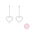 Brand Fine Jewelry Heart Dangle Earrings Solid Sterling Silver 925 Earrings 5A Austrian Cubic Zirconia Girl gift Wholesale