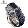 FORSINING Diamond Display Dragon Golden Display Lumineuze hand transparante mannen kijken topmerk luxe waterdichte mechanisch horloge253F