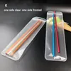 9*30cm Long Transparent Self-adhesive Seal Bag Stainless Steel Drinking Straw Packaging Bags With Hanging Hole QW9683