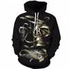 Yeni 2019 Özel Unisex Kazak 3D Kafatası Baskılı Kazaklar Hoodies Dropship S-4XL1