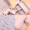 Portable PU Leather Jewelry Box Small Travel Organizer Storage Display Case for Rings Earrings Necklace Beads Pendants