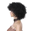 Mode Korte Kinky Krullend Afro Pruik Zwarte Kleur Synthetische Pruiken voor Vrouwen Hittebestendige Vezel voor Dagelijks gebruik2105899