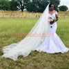 Robes de mariée sirène en dentelle élégante, demi-manches, grande taille, appliques, robe de mariée africaine, arabe, robe de mariée personnalisée