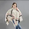 Scarves Casual Warm Plaid Turtleneck Women Poncho Wraps Spring Cotton Loose Scarf Casaco Feminino Cachecol