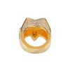 Wholesale-Men's Zircon Star Ring Sapphire Pentagon Ring Euramerican Hip Hop Fashion Accessories Copper Zircon