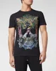 DUYOU PP mens designer t shirts men short sleeve fashion rhinestone multicolor skulls tiger man t-shirt male high quality cotton Top Tees