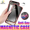Casos de telefone magnético para iPhone 12 pro máximo 11 xs 8 7 mais cobertura completa Privacidade anti-espião tampa de vidro temperado caso izeso