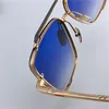 Män berömda varumärkesdesigner Sunglass Fashion Luxury Gold Vintage Retro Frame Square Metal Shape Women Rimless Classic Sun Glasses Gereglass UV Lens Orginal Box 121