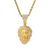 Fashion-Head Diamonds Pendant Halsband för män Kvinnor Lyx Lion Animal Pendants 18K guldpläterad koppar Zircon halsband smycken gåvor