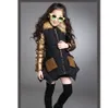 girls winter coat 4-13 years old children's down jacket hooded Fur collar Gold stitching sleeves Classic coat