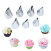 7 stks / set decorating tip set rose tulip bloemblad roestvrijstalen icing piping spuitmonden cake decorating cupcake gebak gereedschappen